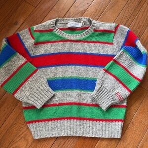 Vintage OshKosh Colorblocked Knit Sweater, Size 7 Boys